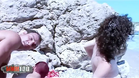 Steffy: Steffy und Katia französische schätzchen im Wilden Strand-vierer mit Jorge und Terry Doppelpenetration und mehr