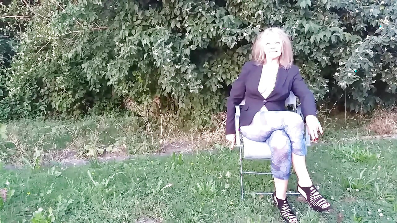 Sexy Mature Woman in Sheer Leggings.
