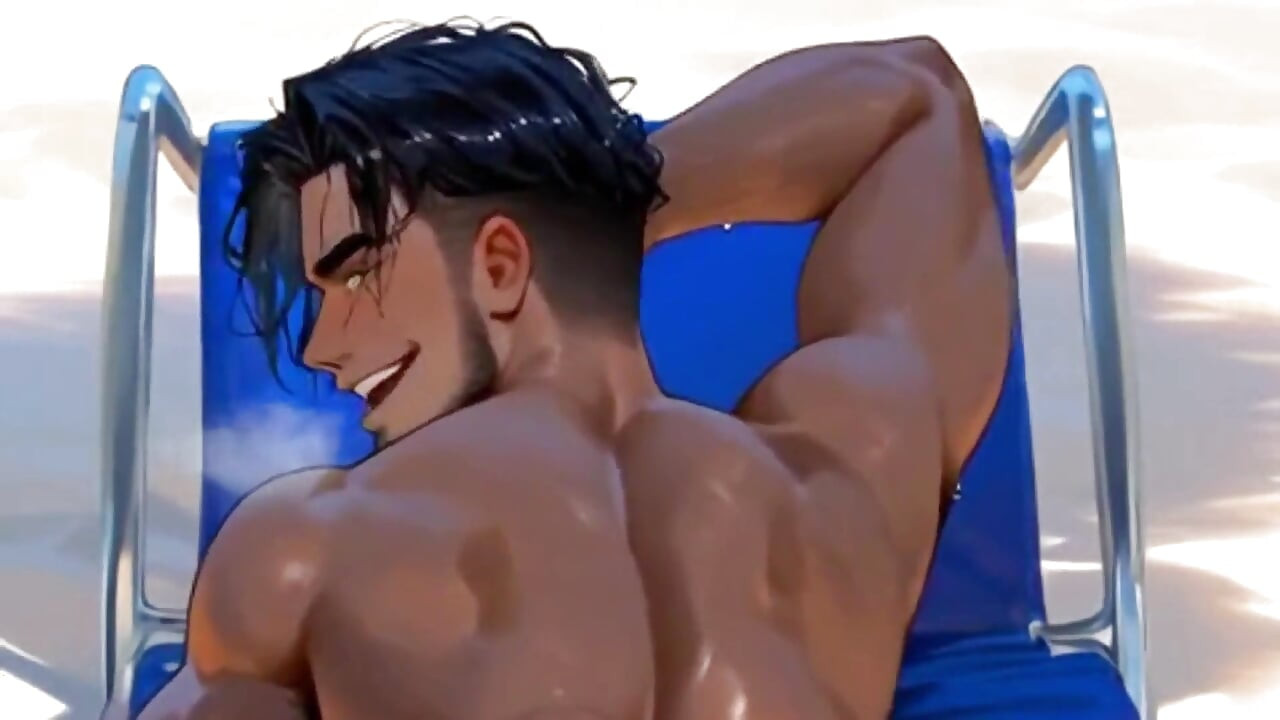 Latino Trans Man Receives a Hard Gift Inside His Asshole on the Beach. Ftm Hentai Animation.
