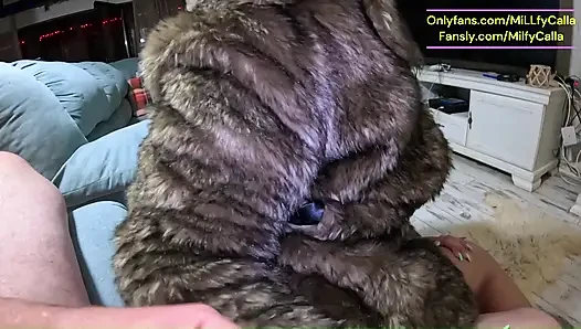 Shiny Downjacket Fetish MILF. Multiple Jackets, Rough Fuck and Cum All Over My Coat
