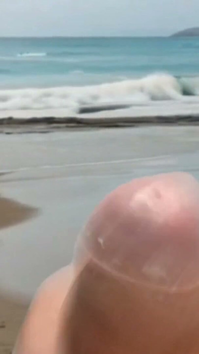 Masturbate at the sea with pretty horny dick | Clip 1