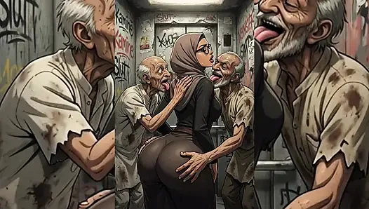Gadis muslim berhijab di-gangbang sama cowok jelek di ruangan sempit - serial hijabi bagian 3