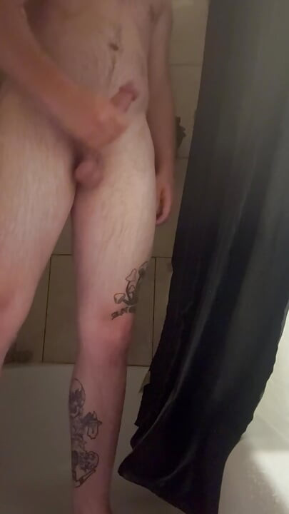 Jerking Thick Cock In The Shower Alone