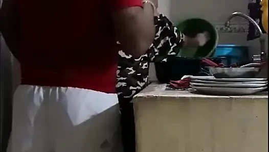 Employee Fucked When Washing Dishes - My Wife Almost Caught Us