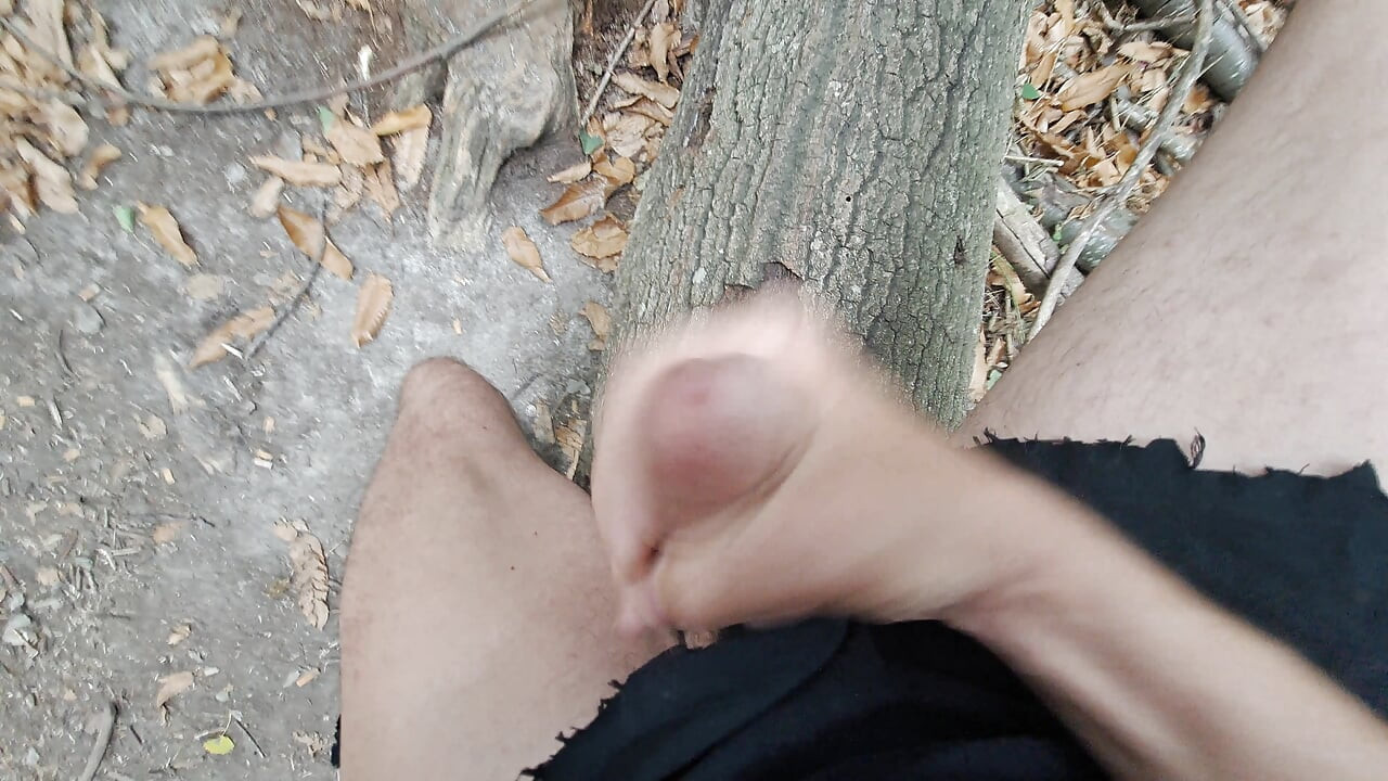 Public exposure of my big cock in a parking lot and the woods