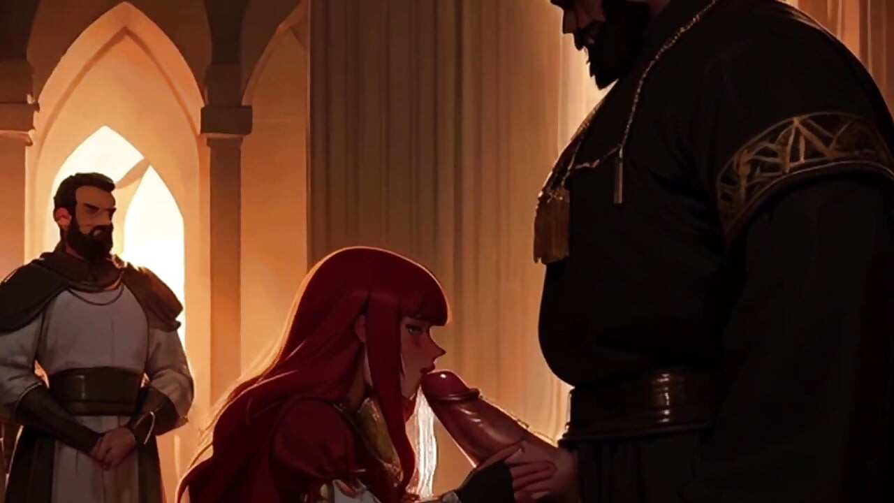 거리에서 유럽 창녀를 함침시키는 이슬람 전사