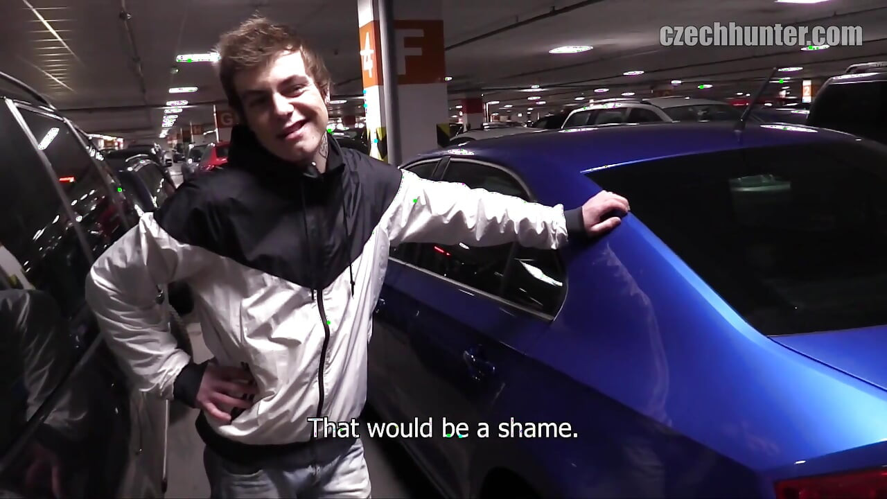 Twink Pop - Muscular Czech Hunter Coaxes Slim Twink Into Car Blowjob Finishes with Bareback Anal