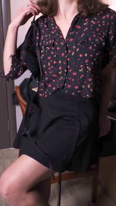 Hot Secretary Rips Clothes Off Till She Almost Naked | Clip 1