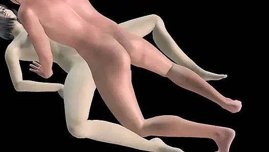 Animated 3D porn - asiatischer mann fickt schönes mädchen in Missionars-muschi & arsch-creampie