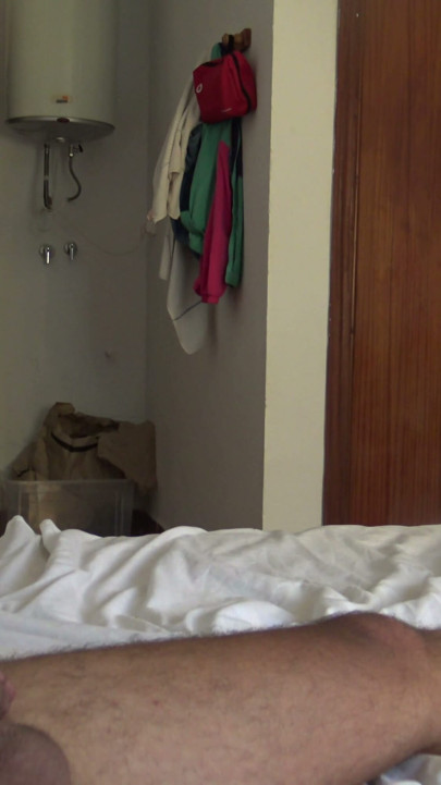 This stepmother is a real voyeur and enjoys watching her stepson jerk off his big cock | Clip 3