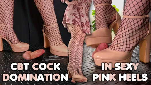 Sexy Pink Stiletto CBT - Trampling, Bootjob, Ballbusting