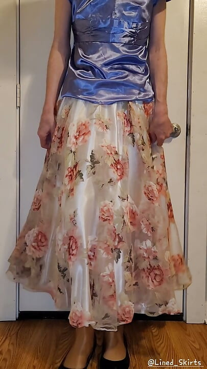Slippery smooth satin layers underneath my skirt