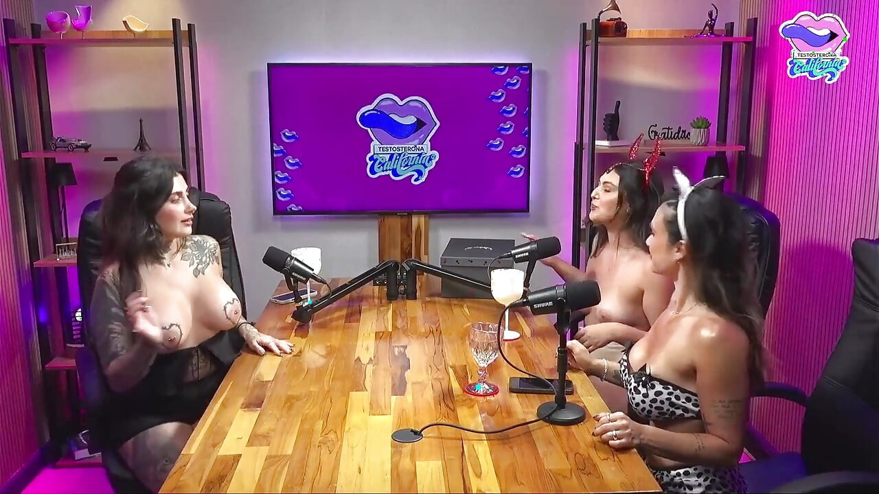 Hot Tattooed Brunette Latina Burping and Masturbating