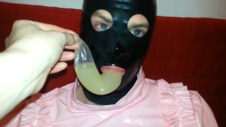 Préservatif rempli de sperme 12, éjaculation, sperme, bukkake, masque, latex