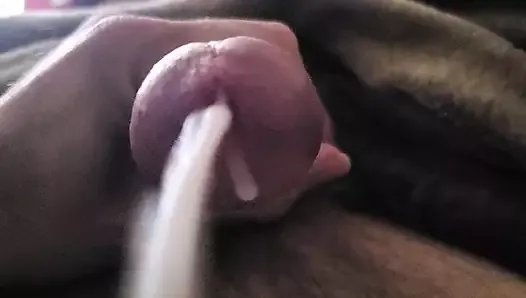 Dad's massive load with throbbing cumshot and soft moans