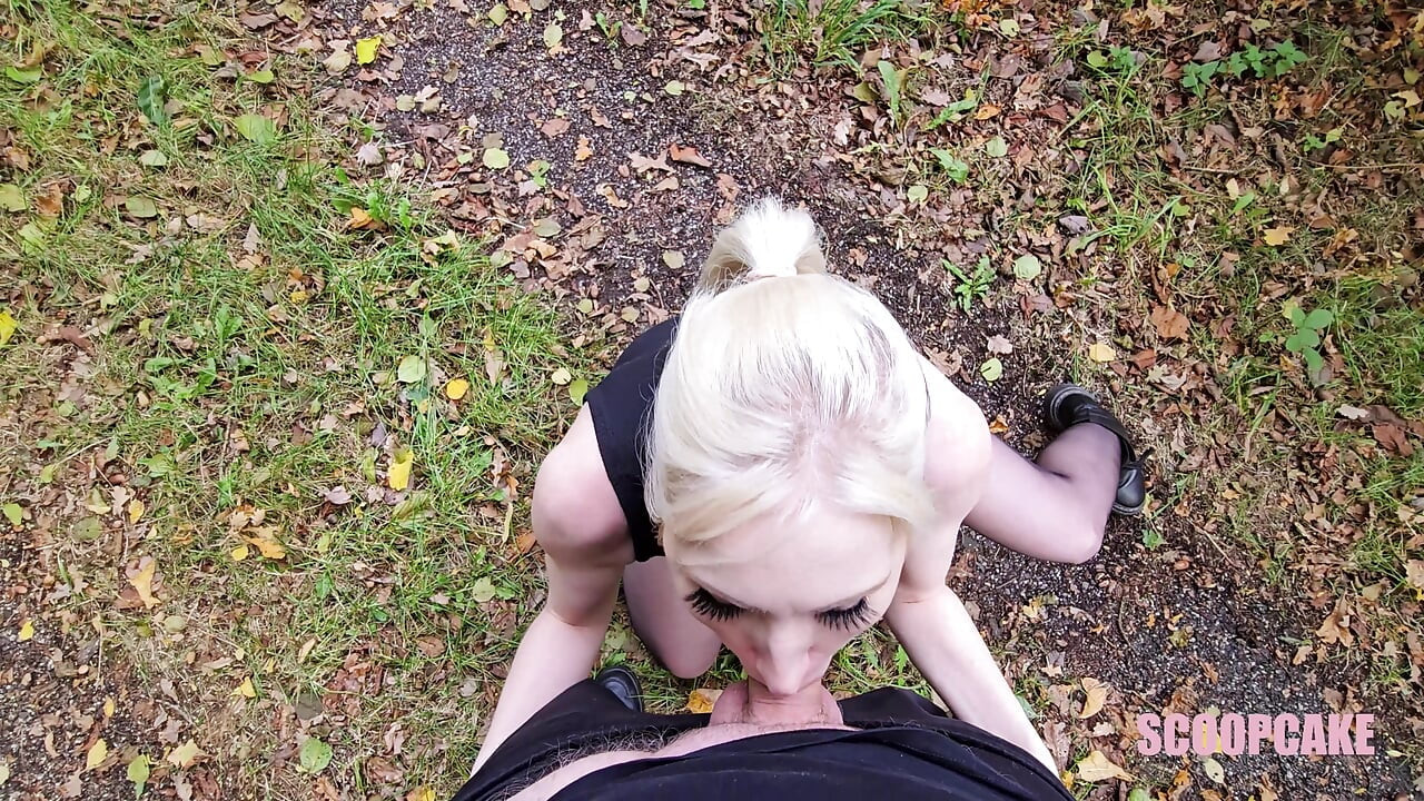 German Blonde Pisses Outdoors and Gets Fucked in Crotchless Pantyhose