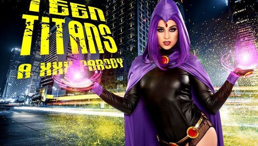 Kylie Rocket als Raven troost je met poesje in Teen Titans