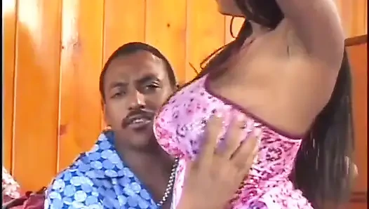 Very sexy big boobs black girl pussy fucking in dogging position