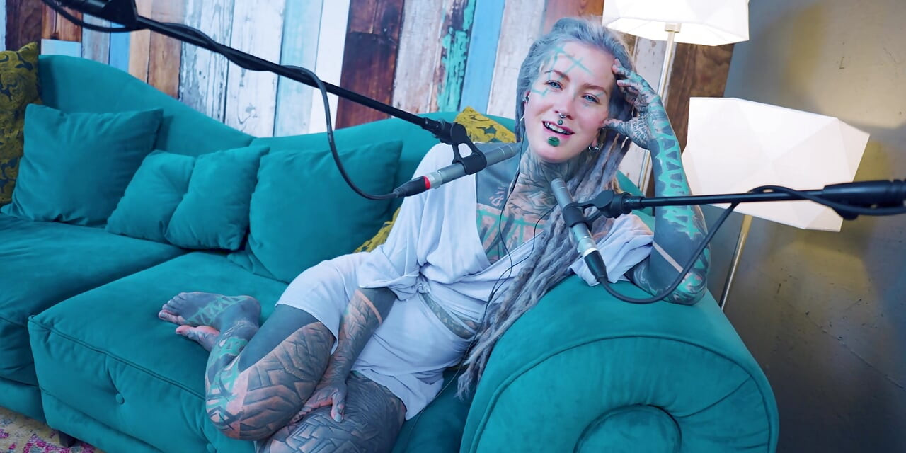 I talk about P - Passion - ASMR podcast SFW talking goth skinny girl dreadlocks tattoo model inked girl