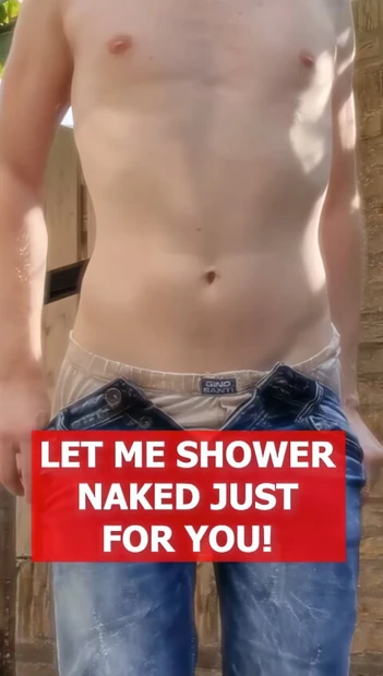 Slim Twink Uses The Garden Hose As A Shower And Showers Outside Nude In The Garden 🚿 Wet Gay Teen Twink GoldenElixxxir