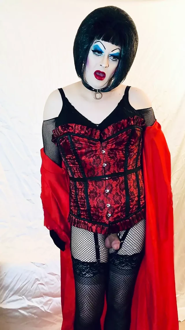 Sissy Sub Slut in Slut Lingerie and heavy makeup undresses to lingerie!