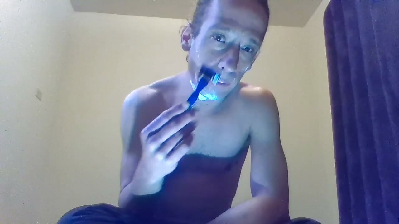 Transgirl Shaving Her Face