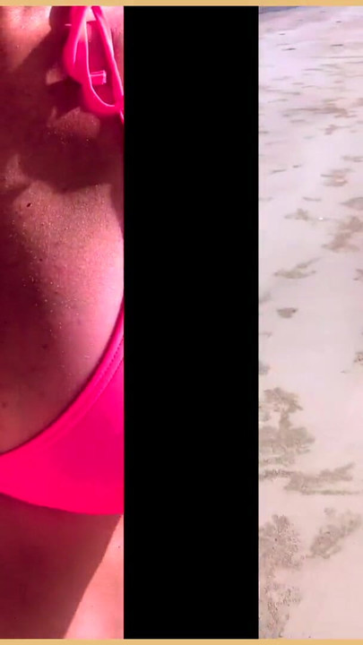 Key moment from "Wifey amazes strangers with a hot pink bikini flash"