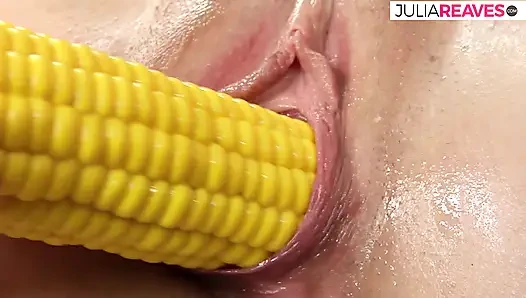 Babe moans as she fucks her tight pussy with a massive dildo