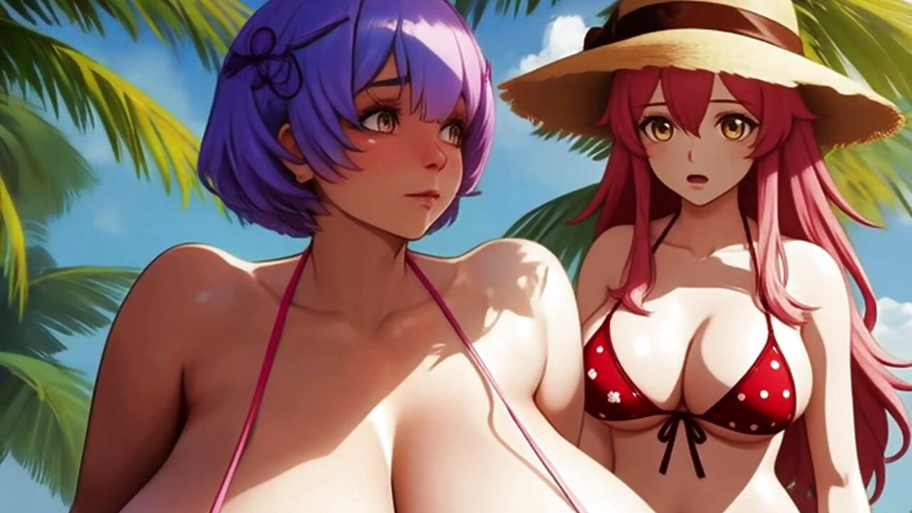 Lesbian manis yang lagi menyusui lagi asik jilat memek di pantai