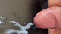 Selfie Thick Cloudy Sperm Bukkake Masturbation
