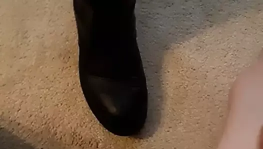 Cumshot on boots