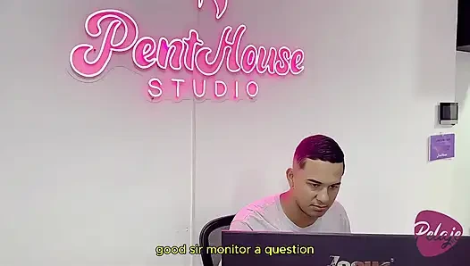 Monitor Fucks His Little Latina Model and Fills Her Mouth with Cum