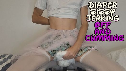 Diaper Sissy Jerking Off And Cumming