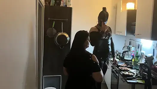 Kinky Kitchen Encounter: Fetish Babe Dominates Her Friend