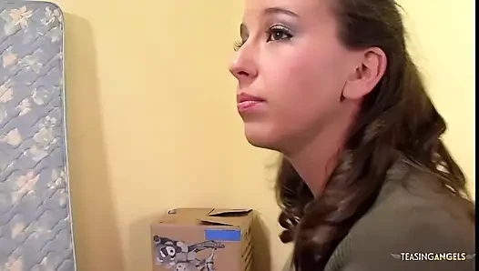 This horny brunette doesnt need flowers but a big hard dick in her tight ass