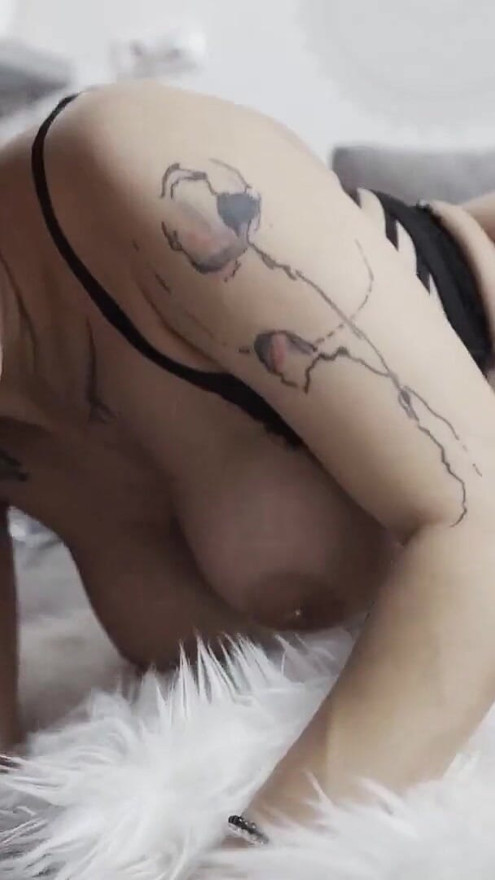 Romantic Creampie Fuck by real German Couple with Inked Big Tits Girlfriend | Clip 2