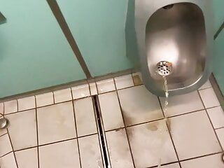 German boy piss on highway public toilet