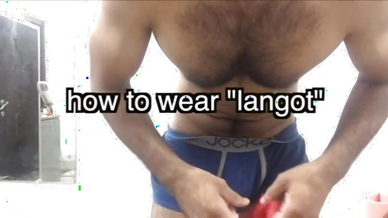 Punjabi Man Demonstrates Red Langot and Jerks His Big Cock