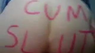 CUM SLUT - shooting my load on her ass