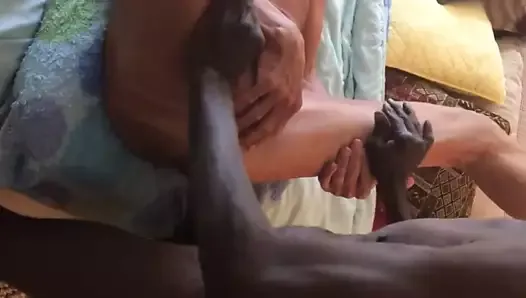old skinny black big dick, getting into Daddy White