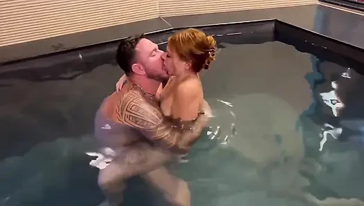 My Older Neighbor Couldn't Resist and Came to Fuck Me in the Pool