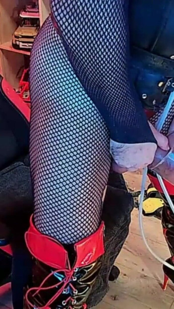 Unforgettable moment from "faggot slut whore Tit Pig extreme nipple pumping Bitch jerk off his huge monster whore cock"