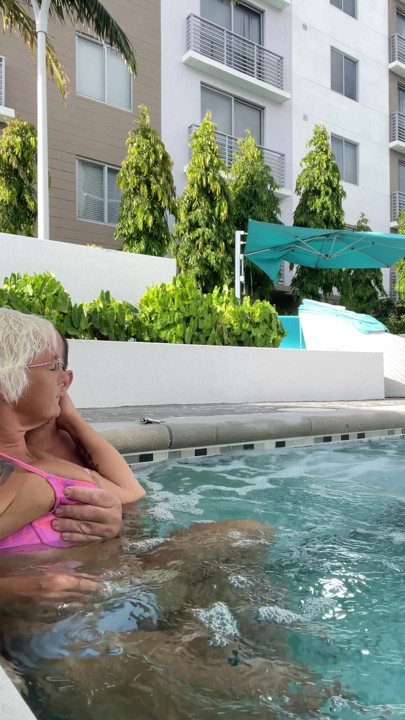 Getting frisky in the hot tub. Boob play. | Clip 1