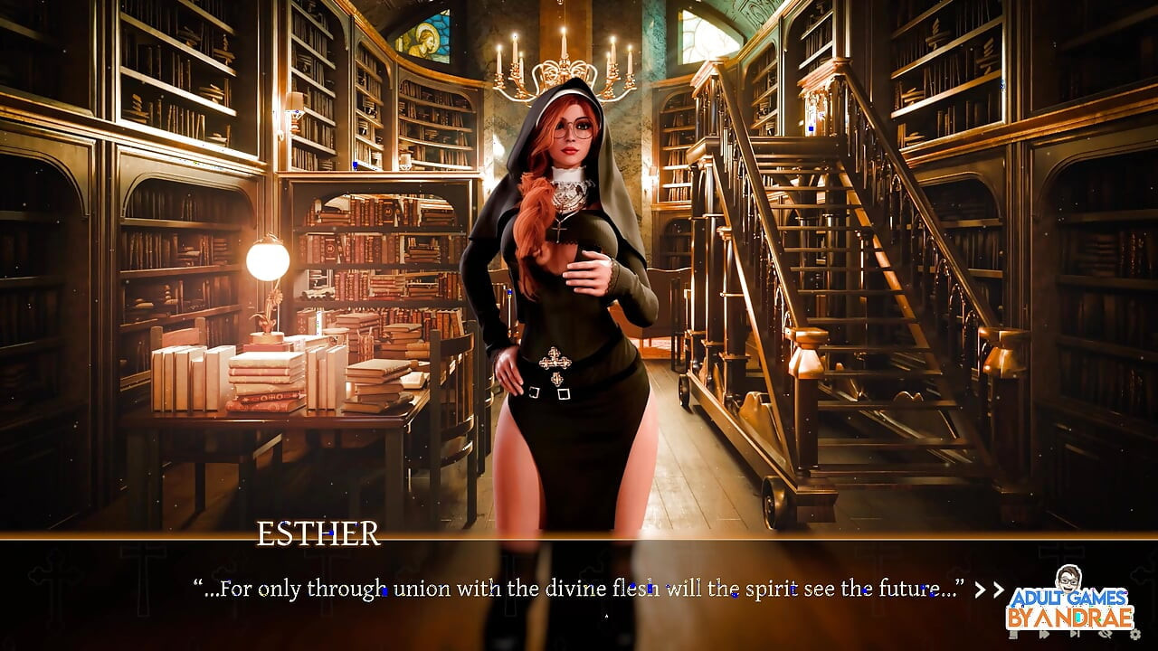 Sisters in Sin Gameplay Part 12 - Lust Performs the Sexual Ritual with Esther in the Library