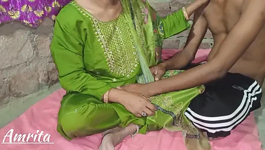 Jija saali Beautiful hot girl Amrita first time sex with StepSister with Hindi Audio Indian sex