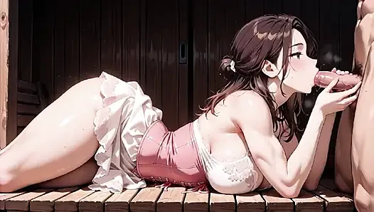 Naughty Hentai Threesome - Two Waifus Overflowing with Double Creampie Delight