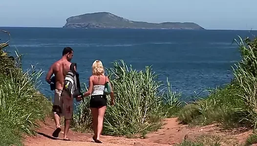 Summer at Three Scene-4 busty Blonde Chloe Delaure Enjoys DP Threesome o...