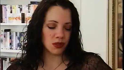 Dudes fuck each other and a curvy brunette in steamy bicurious threesome