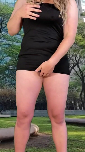 Jaw-dropping moment from "Short dress shemale in g string public flashing"