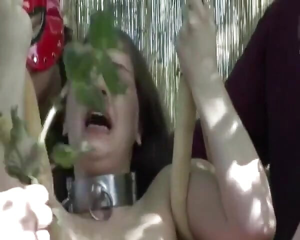 A Stunning Looking German Brunette Gets Punished in the Woods